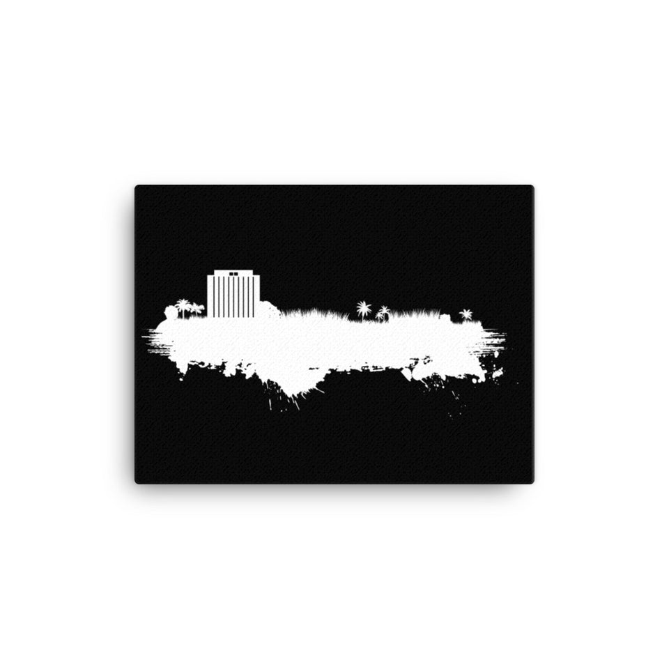 Hub City Skyline (White) | Canvas