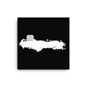 Hub City Skyline (White) | Canvas