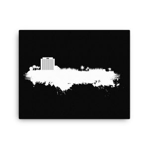 Hub City Skyline (White) | Canvas